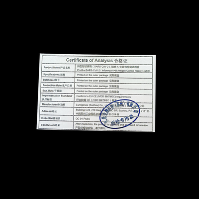 SARS-CoV-2 Influenza AB Rapid Test Kit Colloidal Gold Nasal Swab CE ISO