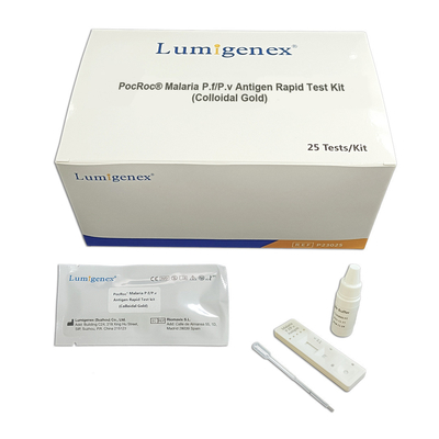 CE Disetujui Malaria P.F P.V Antigen Rapid Test Kit Colloidal Gold