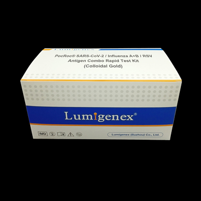 Kit Tes Cepat Kombo Antigen SARS-CoV-2 / Influenza A+B/RSV Emas Koloid CE Alat Tes Cepat Antigen Terdaftar