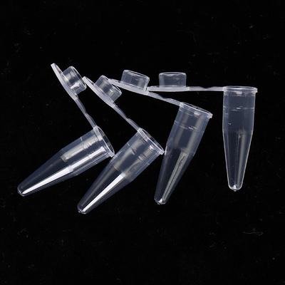 Transparan PCR Consumables 0.6ml PCR Single Tube Dengan Tutup Datar