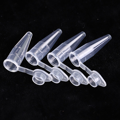 Transparan PCR Consumables 0.6ml PCR Single Tube Dengan Tutup Datar