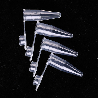 Transparan PCR Consumables 0.6ml PCR Single Tube Dengan Tutup Datar