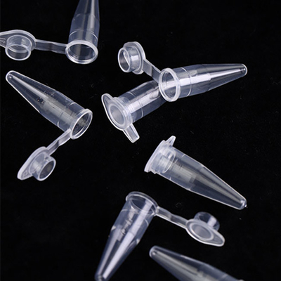 Transparan PCR Consumables 0.6ml PCR Single Tube Dengan Tutup Datar