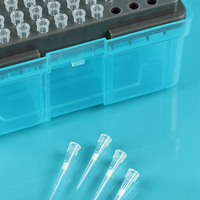 Tip Pipet Filter 10ul Steril Transparan Polypropylene Dengan Rak