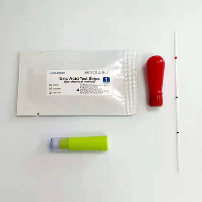 Strip Tes Asam Urat yang Disetujui ISO13485 Kimia Kering 4 Menit